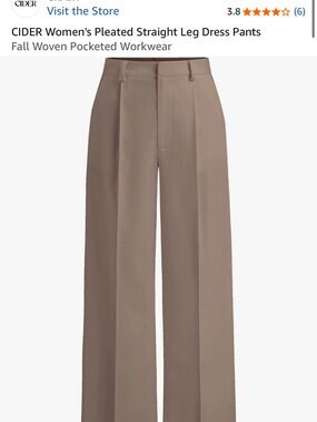 Cider Taupe Pleated Wide-Leg Dress Pants